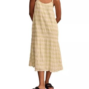 Lucky Brand Women's Smocked Gingham Midi Dress - Sage Gingham